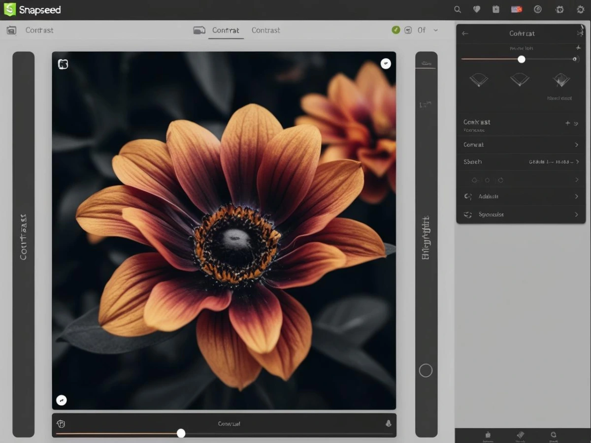 تعديل صورة على تطبيق Snapseed باستخدام أداة التباين